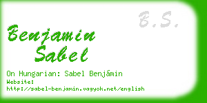 benjamin sabel business card